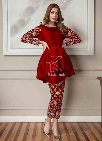 Silk Embroided Trouser 2pc Dress